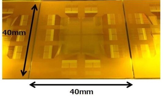 Figure 2: The DNP glass interposer measures 40 x 40mm.