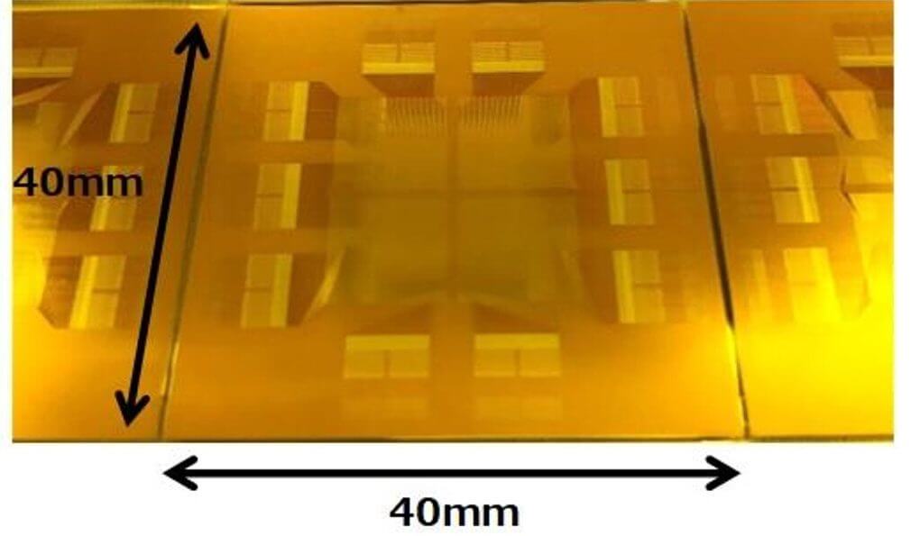 Figure 2: The DNP glass interposer measures 40 x 40mm.