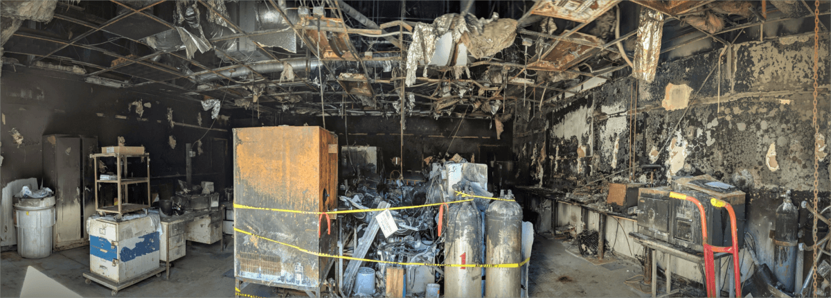 Figure 1. The fire and smoke damage