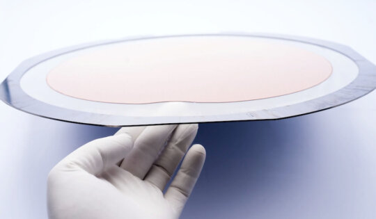 Thinned wafer image, courtesy of imec