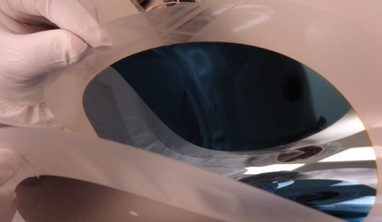 Figure 2: Shows the photo of a 50 μm thin wafer after debond on a tape.