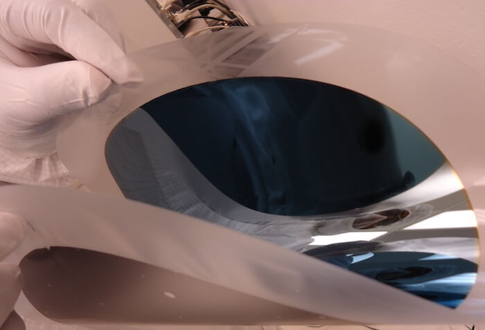 Figure 2: Shows the photo of a 50 μm thin wafer after debond on a tape.